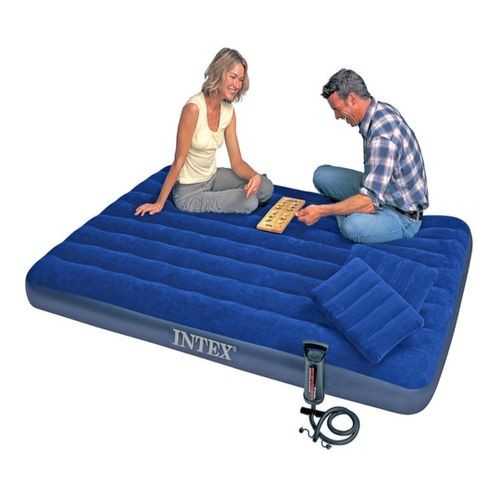 Matelas Gonflable 2 Places + 2 coussins + gonfleur manuel