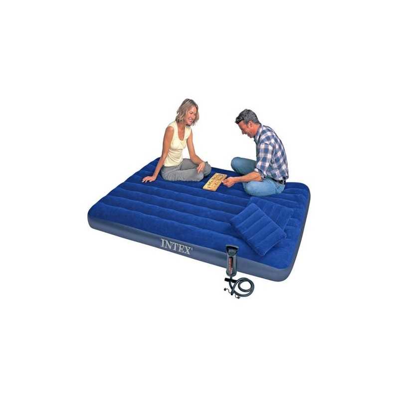Matelas Gonflable 2 Places + 2 coussins + gonfleur manuel