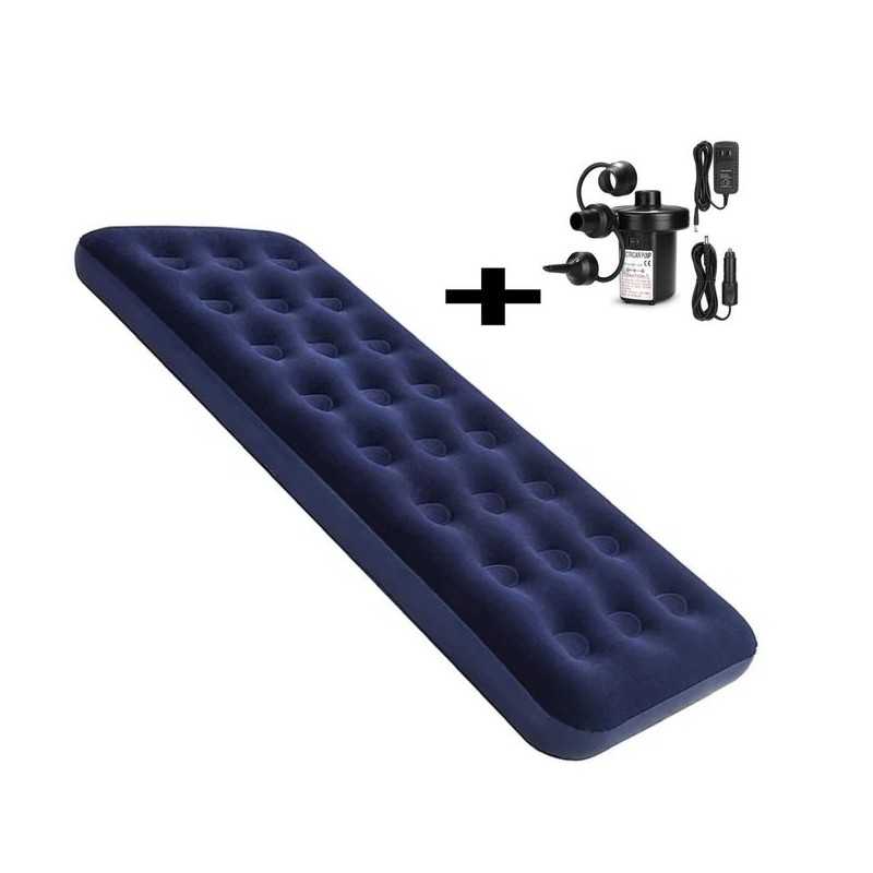 Matelas Gonflable 1 Place + Pompe électrique offert