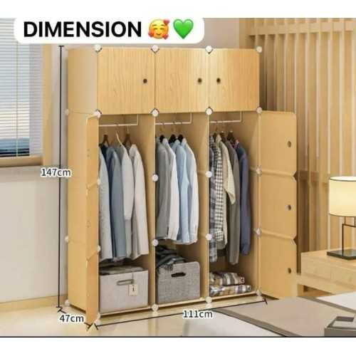 Armoire Penderie - Cube Montable et démontable 3 battants
