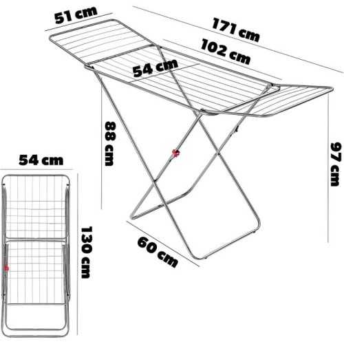 Sèche-linge avec pieds antidérapants, sèche-linge à ailes 2
