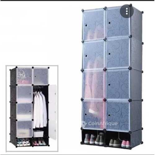 Flash Magal Armoire Rangement Vêtements -Penderie plastique cube