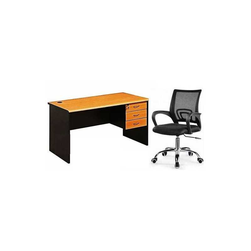 Ensemble : Table de Bureau + Chaise Fauteuil - Noir