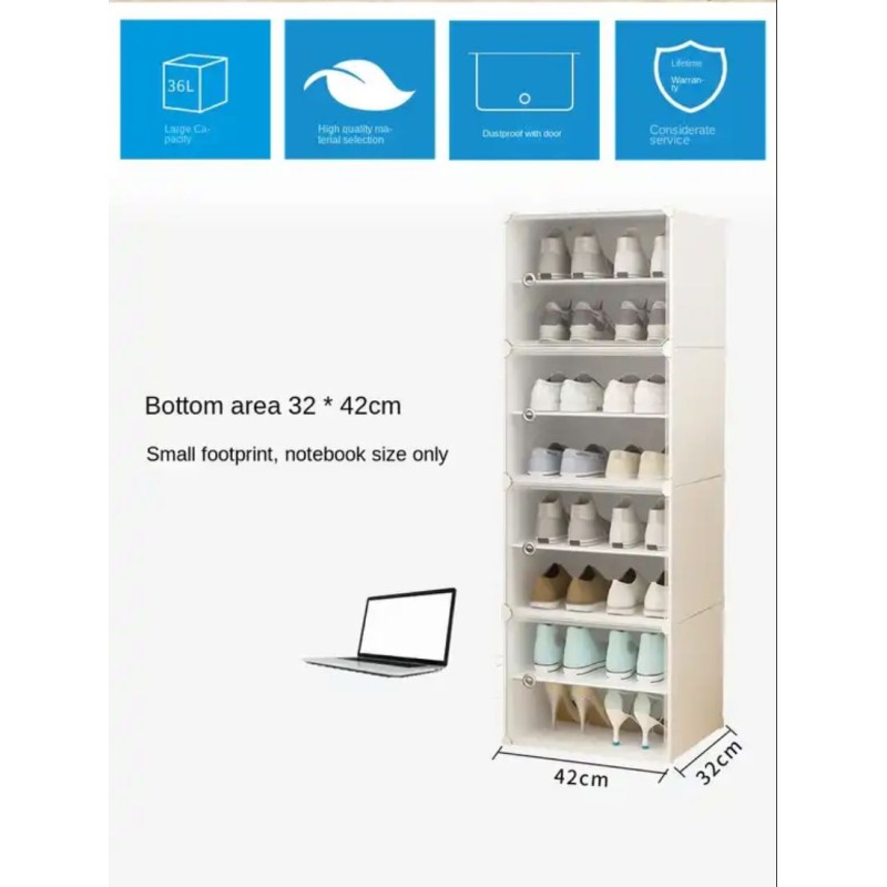 Etagère à Chaussures Modulable -16 à 18 Paires blanc