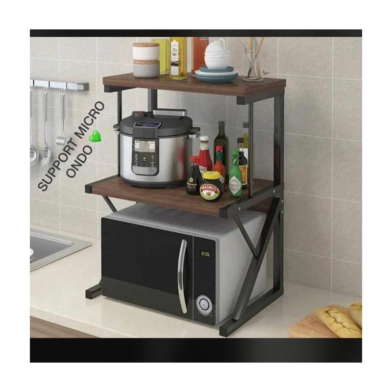 Étagère Support Micro-onde épices et autres Metal et bois