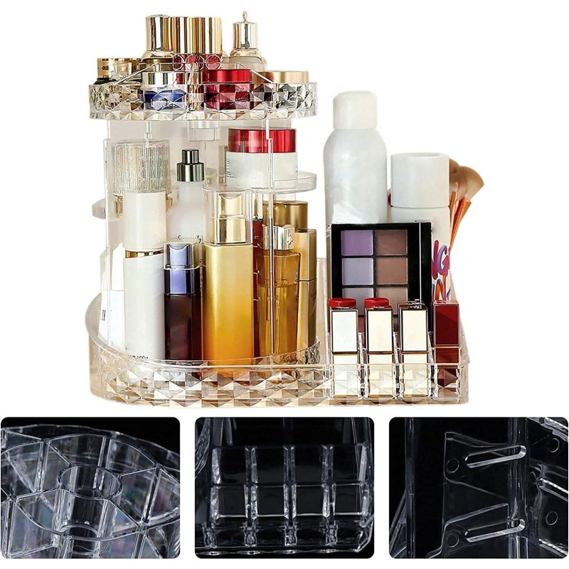 Rangement de Maquillage Plateau Rotatif à 360 degrés