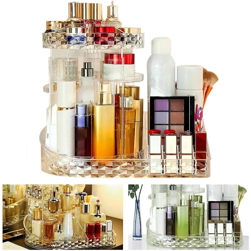 Rangement de Maquillage Plateau Rotatif à 360 degrés