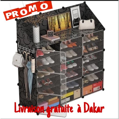 Rangement Chaussures cube plastique 36 paires