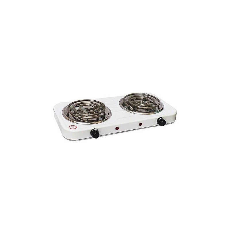 Hot Plate Réchaud Double Feu Electrique - 2000 W - Blanc