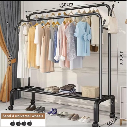 Penderie porte-manteau étendoir à vêtements en métal 2