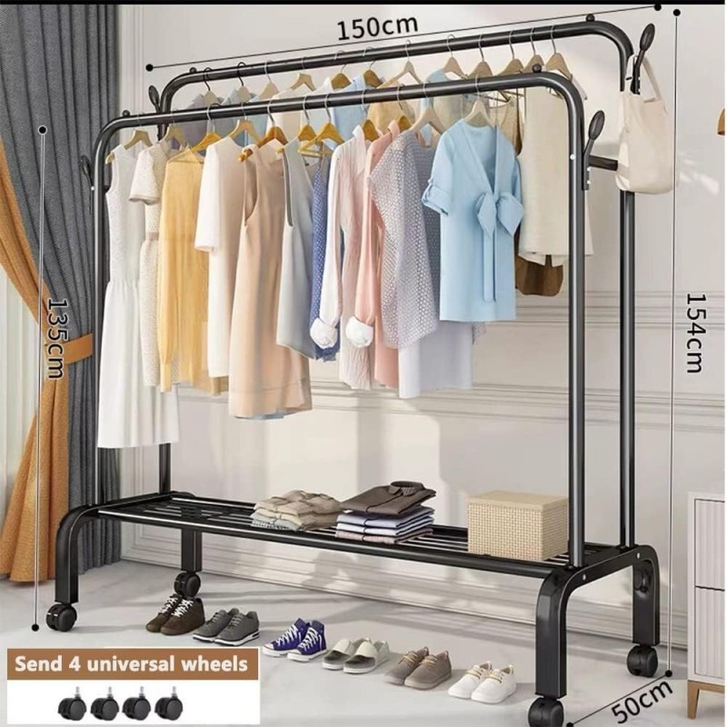 Penderie porte-manteau étendoir à vêtements en métal