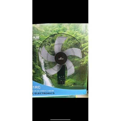 Global Air Ventilateur Mural avec télécommande - Gris