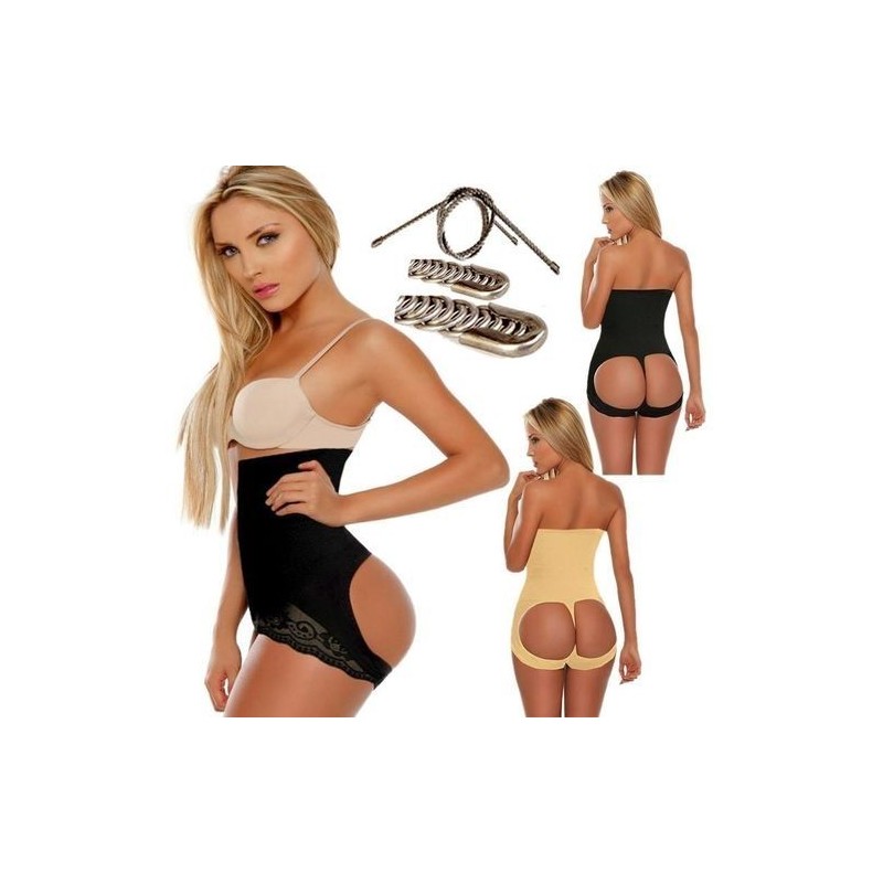 Combinaison 2 en 1-Remonte Fesses +Gaine Amincissante- Noir