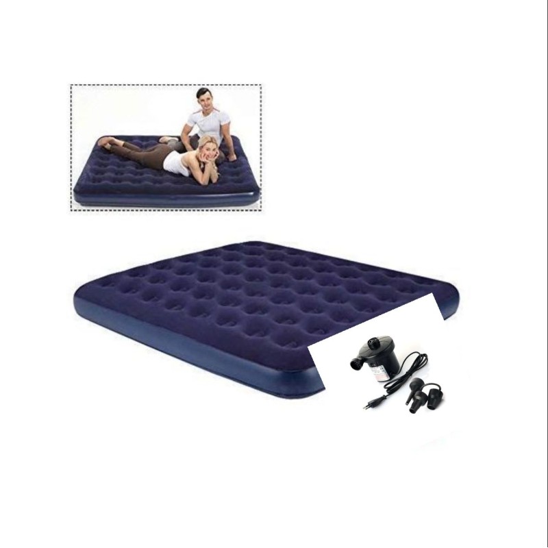 Matelas Gonflable 2 Places + gonfleur électrique 1.52x2.03x25cm