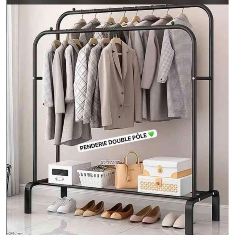 Penderie porte-manteau étendoir à vêtements en métal