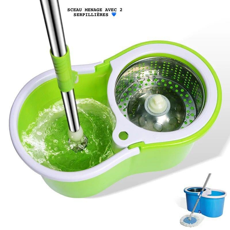 Ensemble nettoyage sol, Seau avec essoreuse -Vert