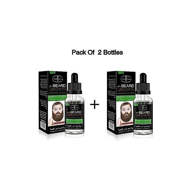 Vente Flash Lot de 2 Huiles Pousse Barbe - 2 x 30 ml