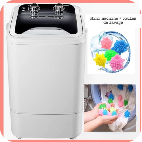 Mini Machine A Laver Semi-Automatique  - avec boules de lavage6Kg
