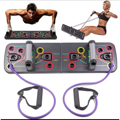 Vente flash Planche de traction PUSH UP avec bande de résistance, multi usager, Fitness
