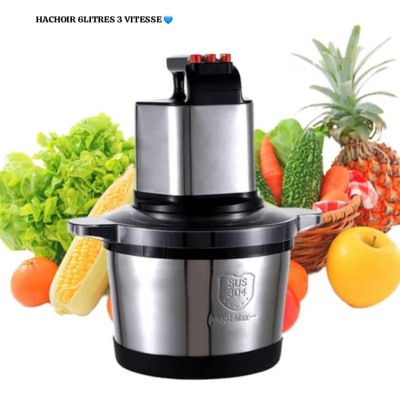 Hachoir Electrique à double vitesse en acier inoxydable: Viande ,Légumes etc.... 6L