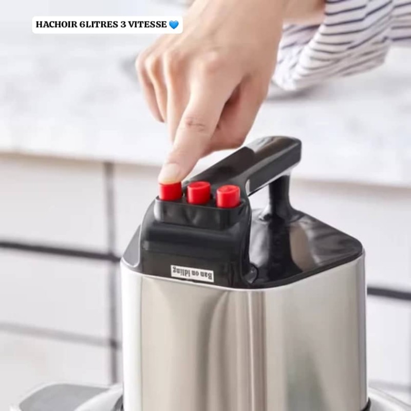 Hachoir Electrique à double vitesse en acier inoxydable: Viande ,Légumes etc.... 6L