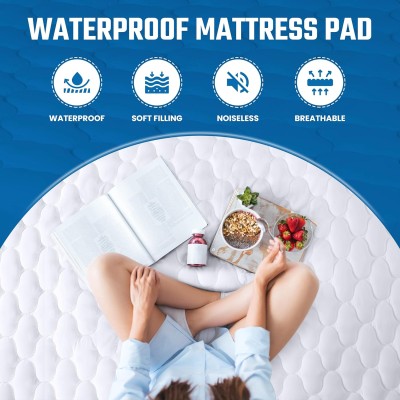 Vente Flash Drap Housse Protection Matelas 3places (double lit) - Protège Matelas- Bleu