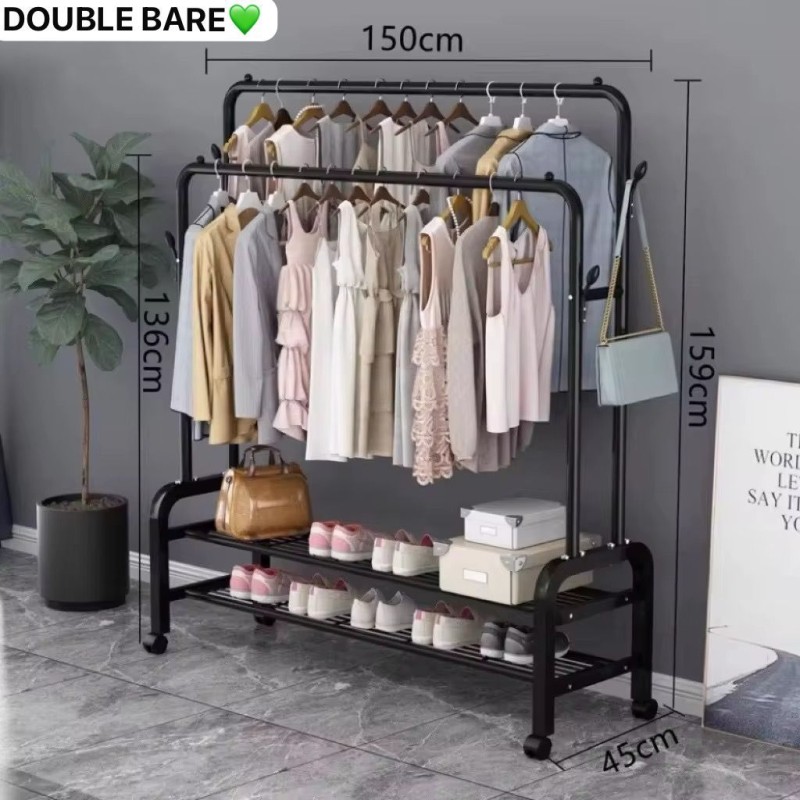 Penderie porte-manteau étendoir + 10 cintres