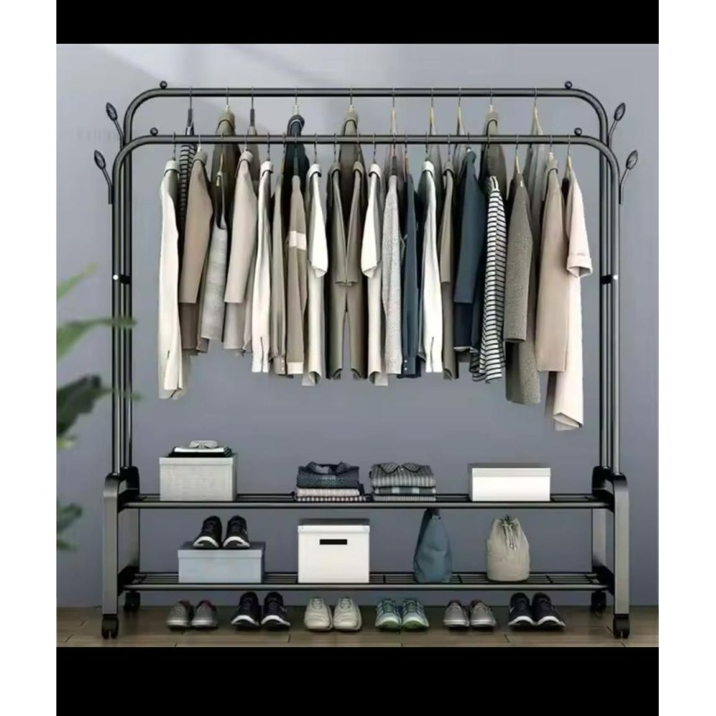 Penderie porte-manteau étendoir + 10 cintres