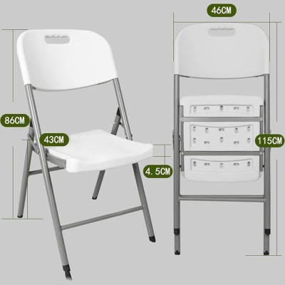 Chaises pliantes en plastique blanc- camping en plein air -  de pique-nique