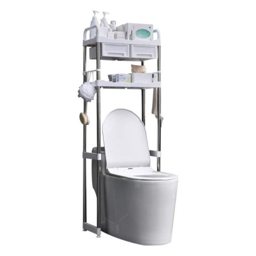 Support étagère de toilette en métal multicouche de salle de bain Rangement