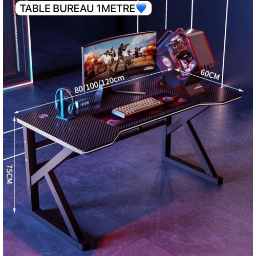 Table ergonomique hautes performances avec surface en fibre de carbone 100/75/60