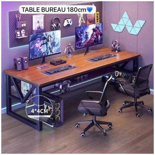 Bureau d'ordinateur pour deux personnes, table de jeu à domicile, bureau de chambre simple et moderne