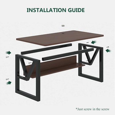 Bureau d'ordinateur pour deux personnes, table de jeu à domicile, bureau de chambre simple et moderne