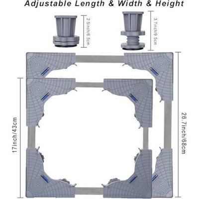 Black F Support réfrigérateur haute qualité 8 pieds + 4 roues