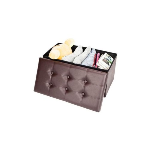 BLACK F Pouf Coffre et Rangement noir 2