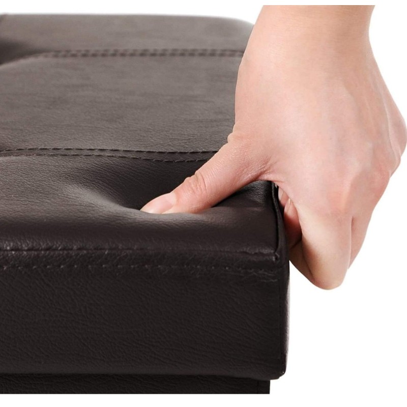 BLACK F Pouf Coffre et Rangement noir