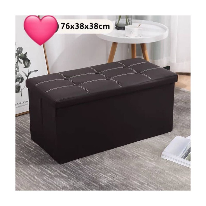 BLACK F Pouf Coffre et Rangement noir