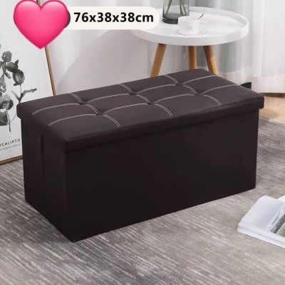 BLACK F Pouf Coffre et Rangement noir