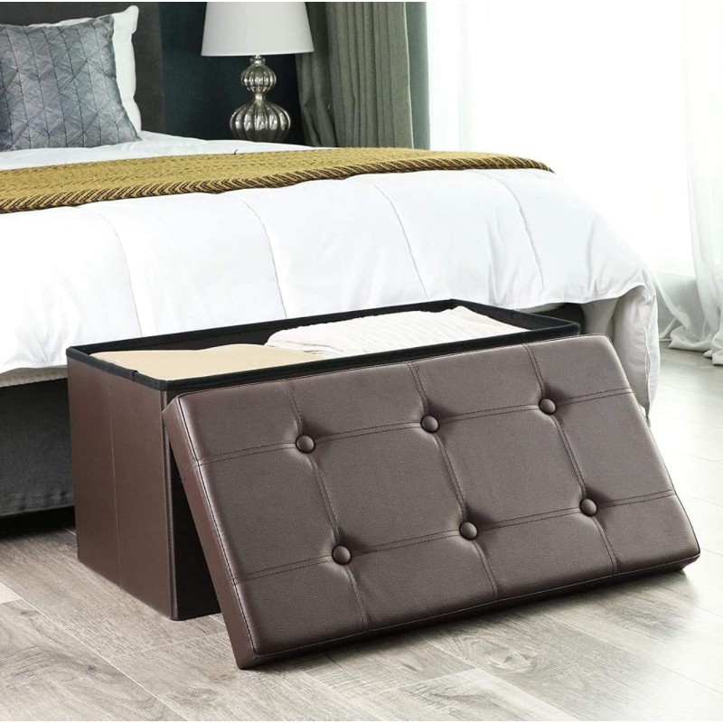 BLACK F Pouf Coffre et Rangement noir