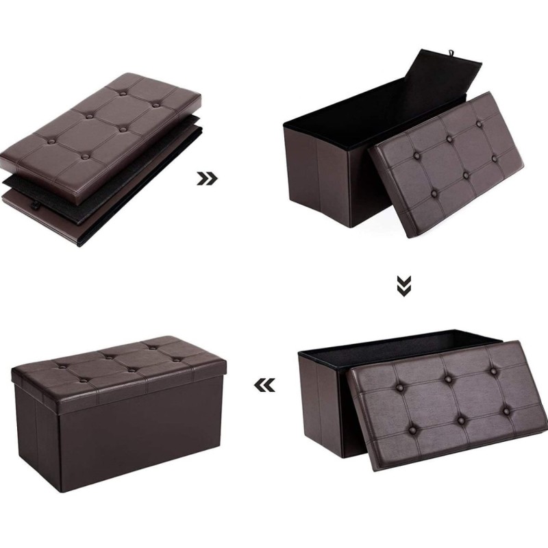 BLACK F Pouf Coffre et Rangement noir