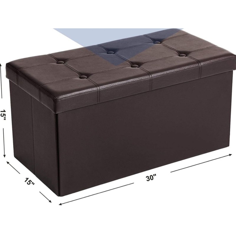 BLACK F Pouf Coffre et Rangement noir